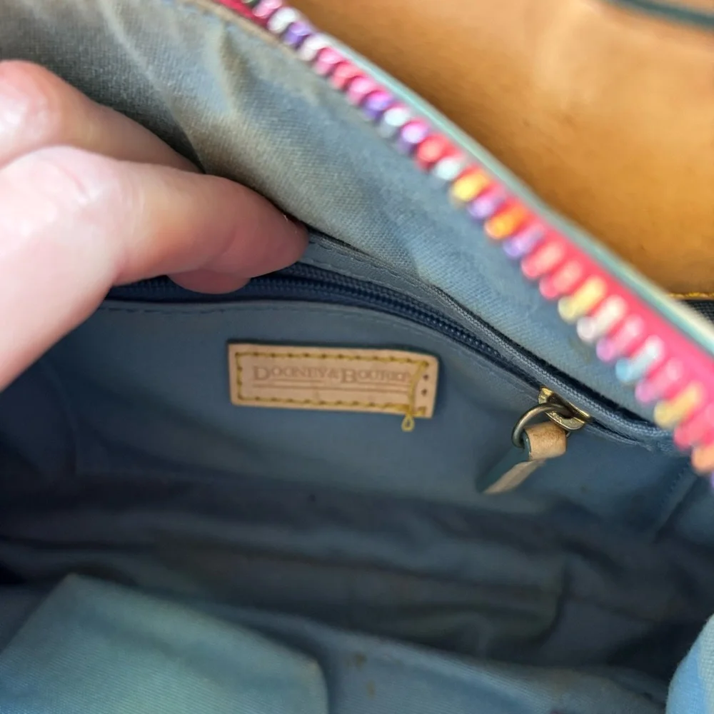 Vintage y2K Dooney & Bourke rainbow small buckle satchel